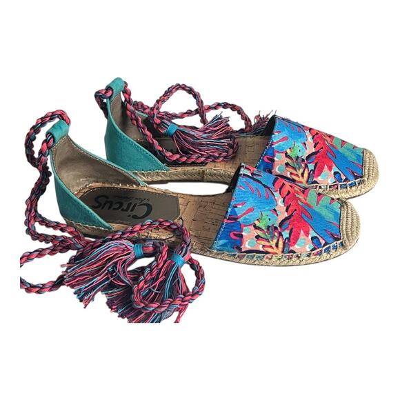 Circus Sam Edelman Lace Up Espadrille Flats Sandals Ballet Tropical 6 - Picture 1 of 10